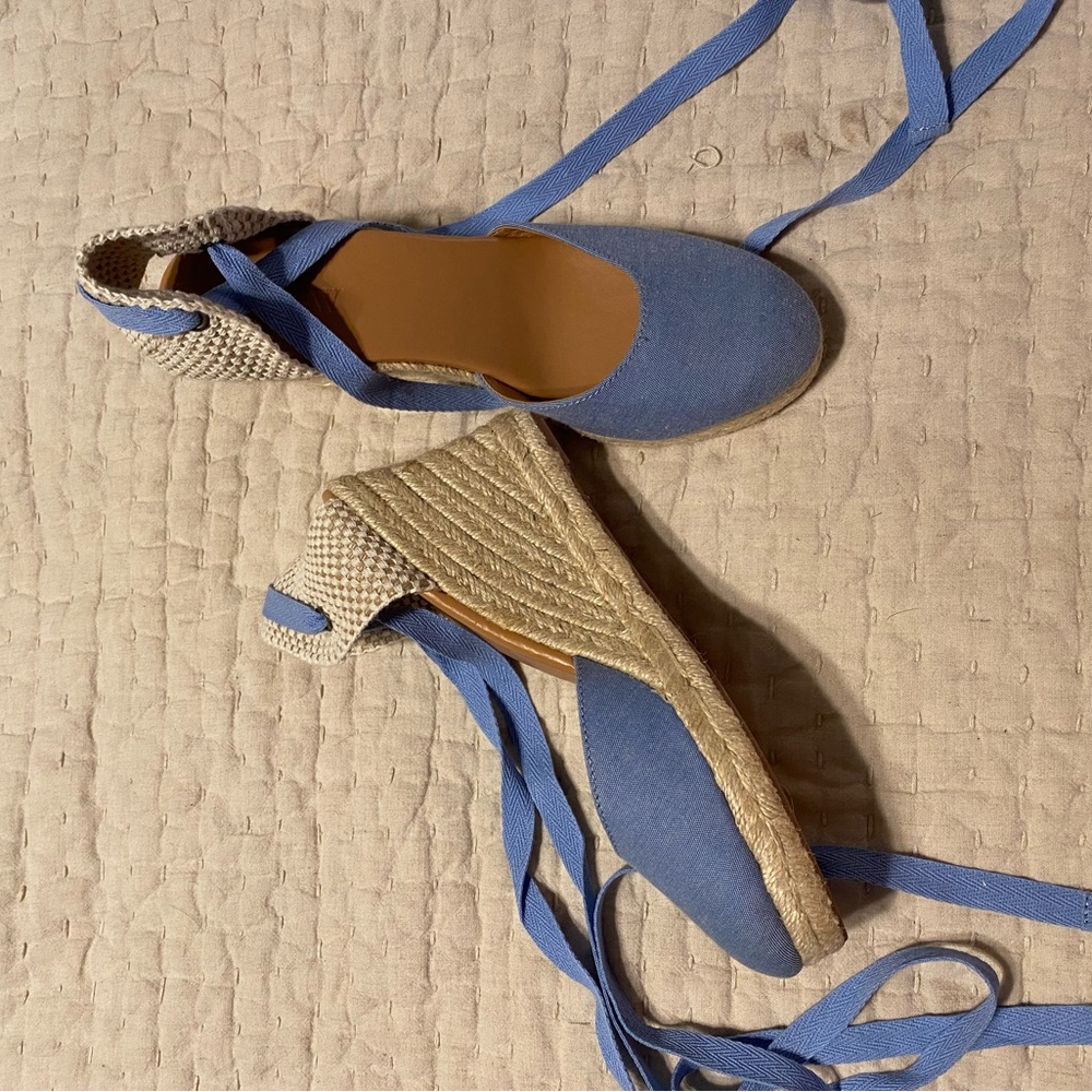 J.Crew Blue Espadrille Wedge Sandals